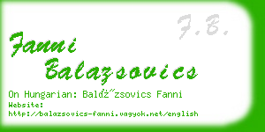 fanni balazsovics business card